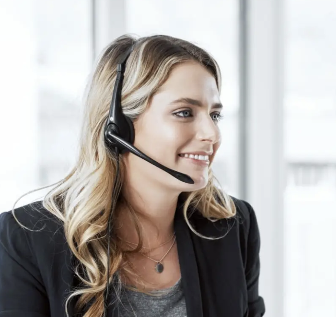 Woman with headset